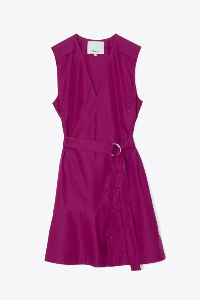 3.1 Phillip Lim Sleeveless V-neck Belted Dress In Purple