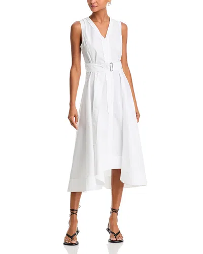 3.1 Phillip Lim Sleeveless V Neck Belted Midi Dress In White
