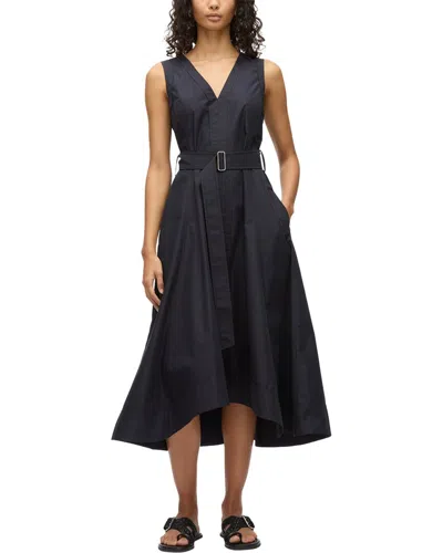 3.1 Phillip Lim Sleeveless V-neck Belted Midi Dress In Black