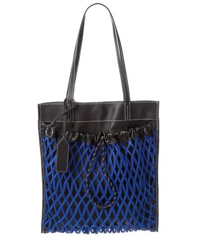 3.1 Phillip Lim Slim Net Leather Tote In Blue