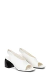 3.1 Phillip Lim Id Open Toe Slingback Crescent Heel Sandals Ant. White