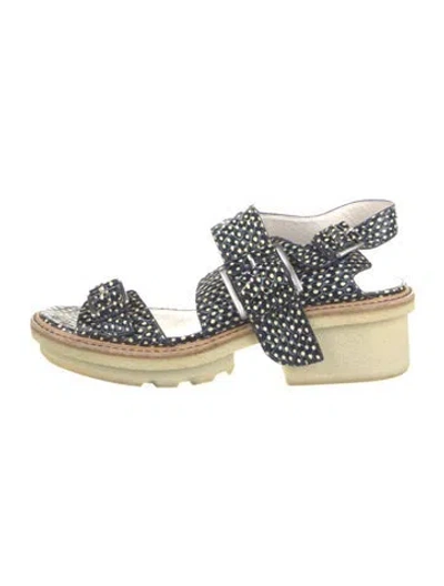 Pre-owned 3.1 Phillip Lim Snakeskin Animal Print Slingback Sandals In Blue