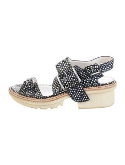 Pre-owned 3.1 Phillip Lim Snakeskin Animal Print Slingback Sandals In Blue