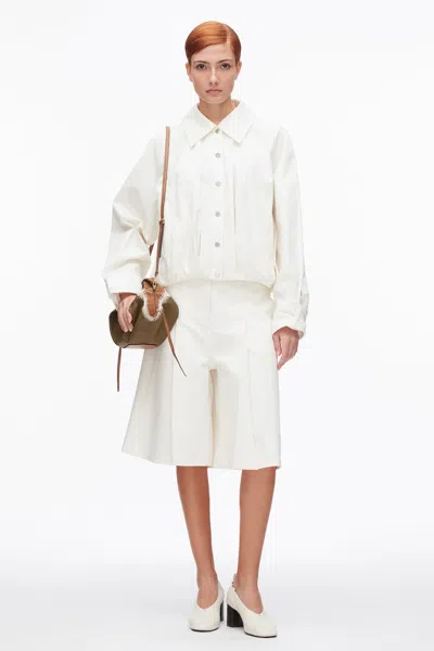 3.1 Phillip Lim Snap Front Blouson Bomber Jacket In White