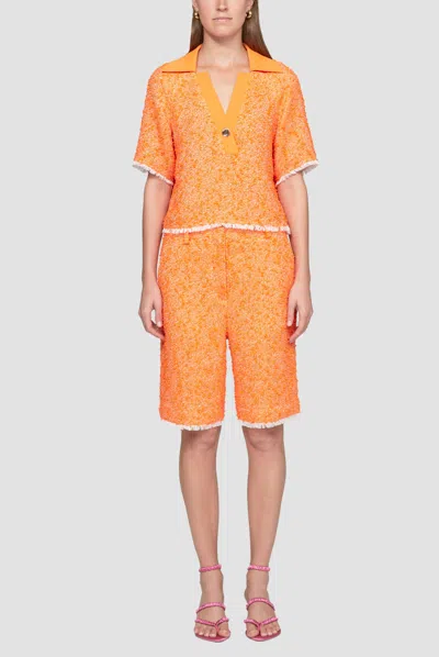 3.1 Phillip Lim Spring Tweed Walking Shorts In Orange