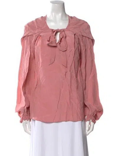 Pre-owned 3.1 Phillip Lim Square Neckline Long Sleeve Blouse In Pink