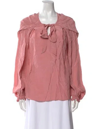 Pre-owned 3.1 Phillip Lim Square Neckline Long Sleeve Blouse In Pink