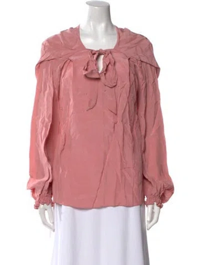Pre-owned 3.1 Phillip Lim Square Neckline Long Sleeve Blouse In Pink