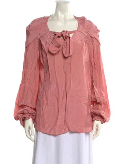 Pre-owned 3.1 Phillip Lim Square Neckline Long Sleeve Blouse In Pink