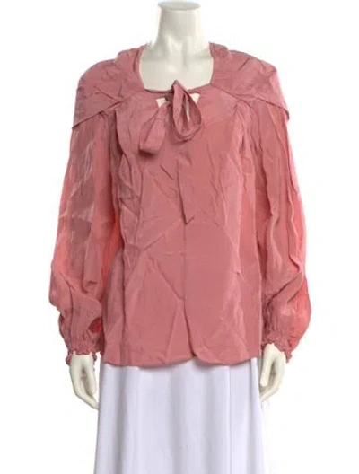 Pre-owned 3.1 Phillip Lim Square Neckline Long Sleeve Blouse In Pink