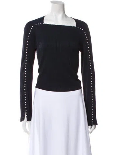 Pre-owned 3.1 Phillip Lim Square Neckline Long Sleeve Top In Black