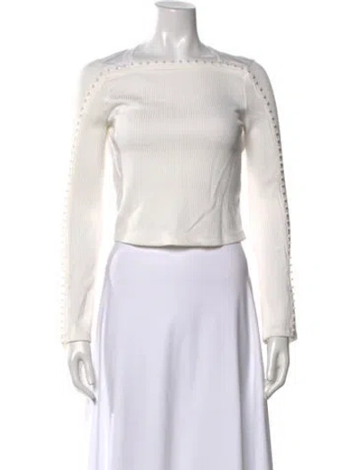 Pre-owned 3.1 Phillip Lim Square Neckline Long Sleeve Top In White