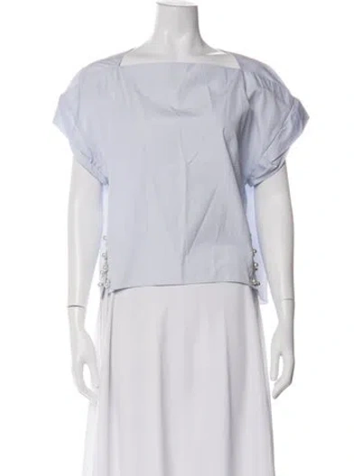 Pre-owned 3.1 Phillip Lim Square Neckline Short Sleeve Top In White