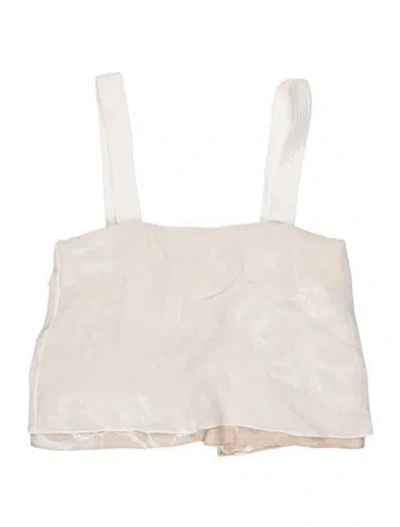 Pre-owned 3.1 Phillip Lim Square Neckline Sleeveless Crop Top In Neutral