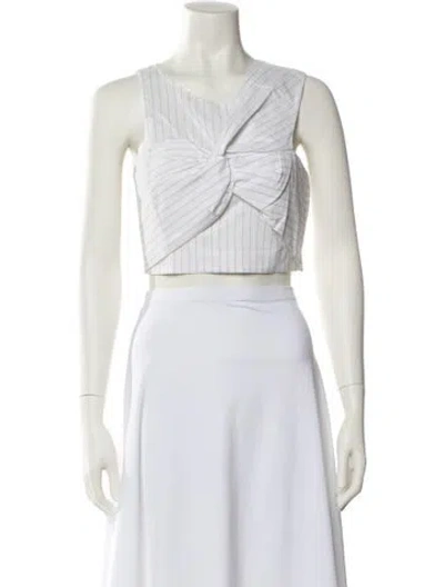 Pre-owned 3.1 Phillip Lim Square Neckline Sleeveless Crop Top In White