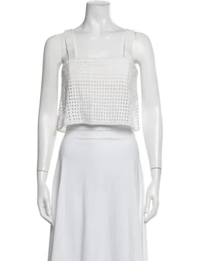 Pre-owned 3.1 Phillip Lim Square Neckline Sleeveless Crop Top In White