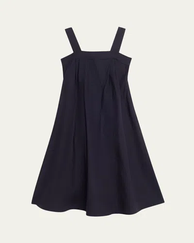 3.1 Phillip Lim Square-neck Cotton Midi Dress In Blue