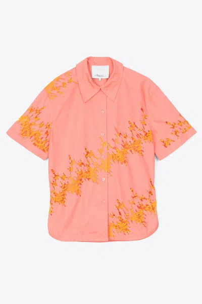 3.1 Phillip Lim Squiggle Lace Camp Shirt In Pink
