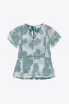 3.1 Phillip Lim Ss Abstract Daisy Fil Coupe Top In Blue