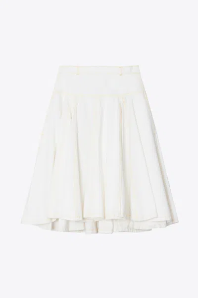 3.1 Phillip Lim Stonewashed Denim Flare Skirt In White