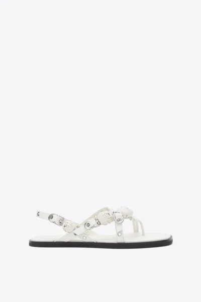 3.1 Phillip Lim Strappy Eyelet Sandal With Rosettes In Ant. White