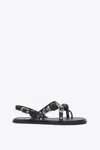 3.1 Phillip Lim Strappy Eyelet Sandal With Rosettes In Black