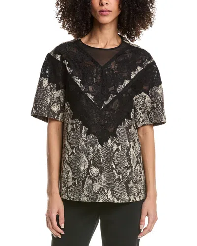 3.1 Phillip Lim Stretch Snake Boxy Top In Black
