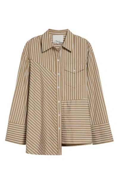 3.1 Phillip Lim Stripe Asymmetric Shirt In Blue