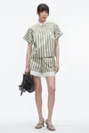 3.1 Phillip Lim Stripe Boxer Shorts In Green
