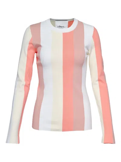 3.1 Phillip Lim Colorblock Stripe Long Sleeve Ribbed Pullover In Multi