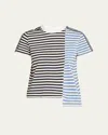 3.1 Phillip Lim Stripe Patchwork T-shirt