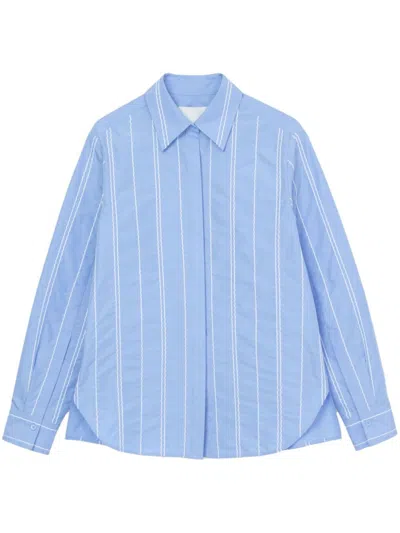 3.1 Phillip Lim Stripe-pattern Cotton-blend Shirt In Blue