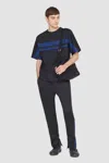 3.1 Phillip Lim Stripe Ponte Track Pant In Blk Multi