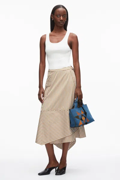 3.1 Phillip Lim Striped Asymmetrical Skirt In Neutral