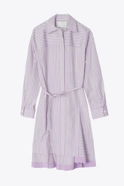3.1 Phillip Lim Stripe Shirt With Cascade Sleeves In Purple