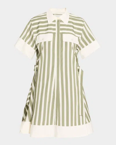 3.1 PHILLIP LIM STRIPE SHORT-SLEEVE SHIRT DRESS