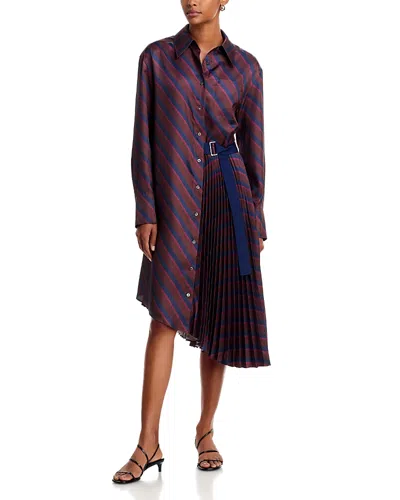3.1 Phillip Lim Striped Asymmetrical Shirt Dress In Multi
