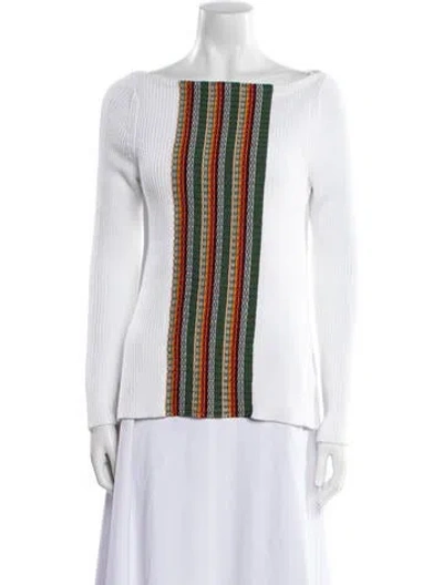 Pre-owned 3.1 Phillip Lim Striped Bateau Neckline Sweater In Neutral