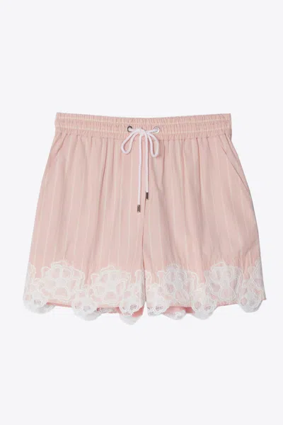 3.1 Phillip Lim Striped Boxer Short With Lace In Multi