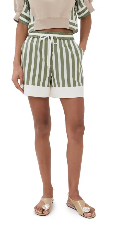 3.1 Phillip Lim Striped Boxer Shorts Thyme Multi