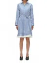 3.1 Phillip Lim Striped Cascade-sleeves Shirt Dress In Blue Multi In Blue