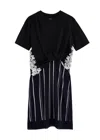 3.1 Phillip Lim Striped Chiffon And Cotton Dress In Black