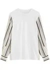 3.1 Phillip Lim Striped Chiffon And Cotton Top In White