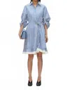 3.1 Phillip Lim Striped Cascade-sleeves Shirt Dress In Blue Multi In Multi