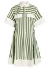 3.1 Phillip Lim Striped Cotton-blend Mini Dress In Green