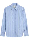 3.1 Phillip Lim Striped Cotton-blend Poplin Shirt In Blue And White