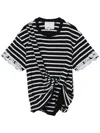 3.1 Phillip Lim Striped Cotton T-shirt In Black