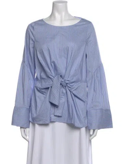 Pre-owned 3.1 Phillip Lim Striped Crew Neck Blouse In Blue