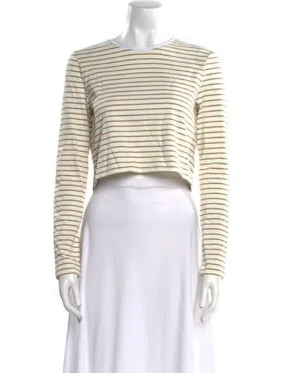 Pre-owned 3.1 Phillip Lim Striped Crew Neck Crop Top In Neutral