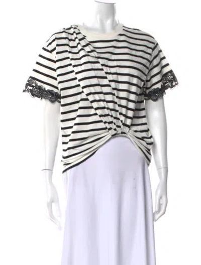 Pre-owned 3.1 Phillip Lim Striped Crew Neck Crop Top In White